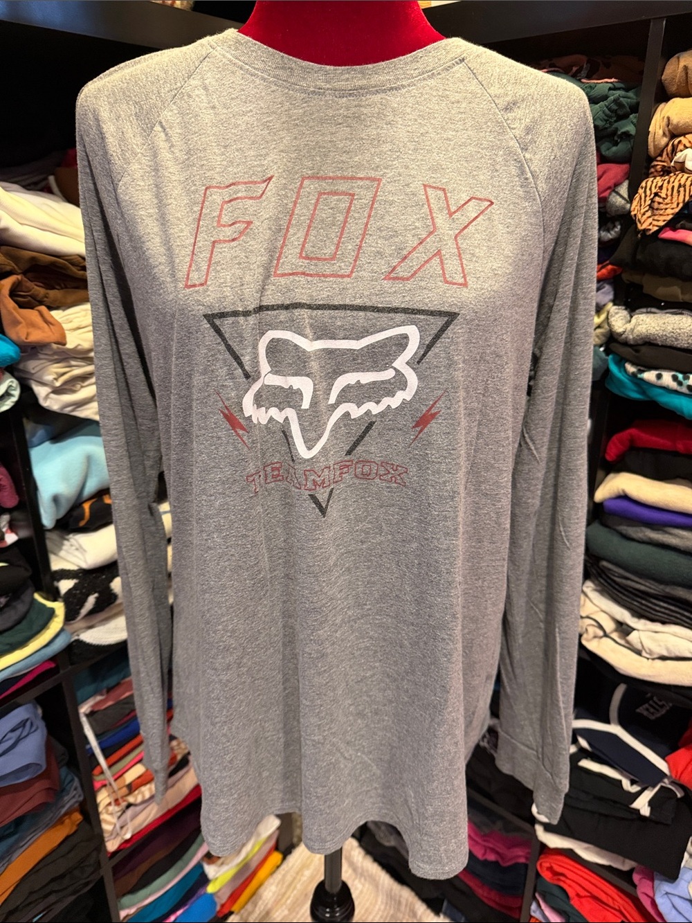 #714. Long sleeve fox racing tee.  Xl